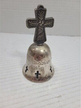 Vintage International Silver Company Silver Plated Christmas 1998 Bell 4"